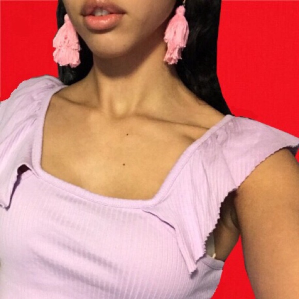 Pink tassel earrings